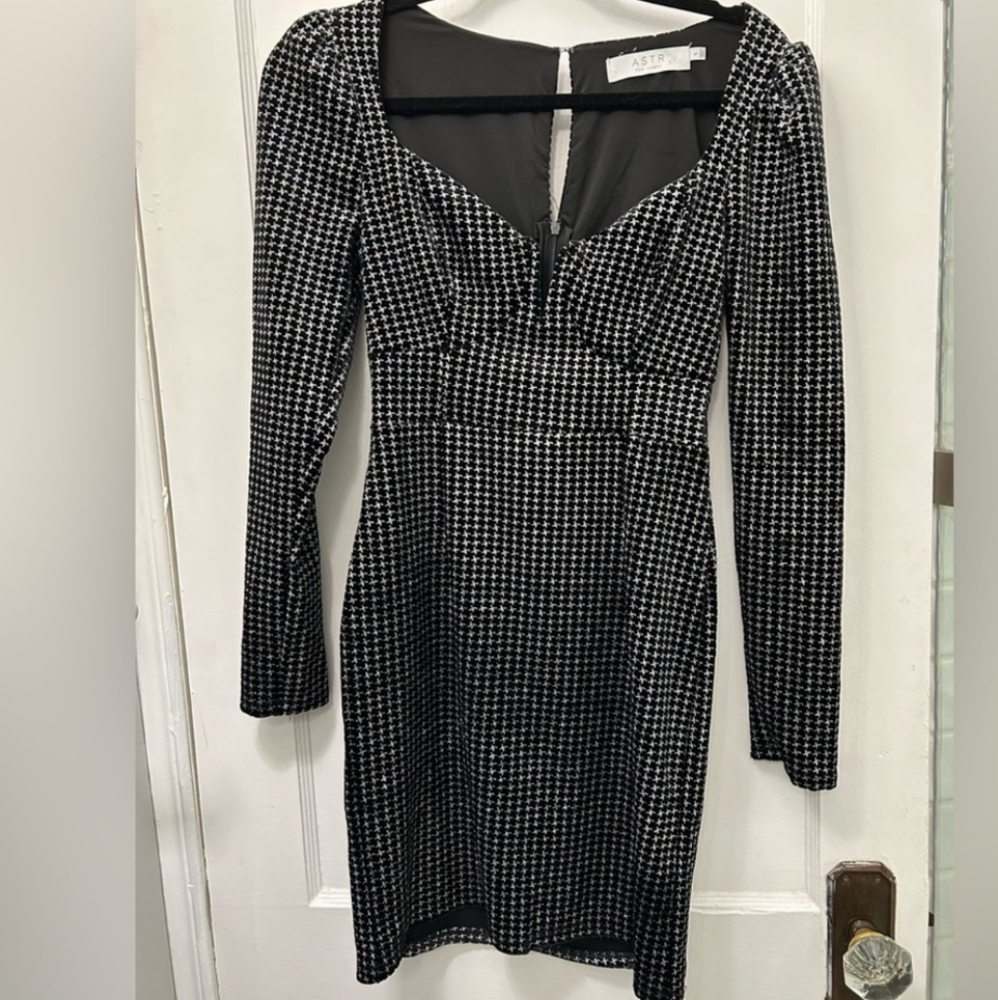 Astr Black Rhinestone Mini Dress - Picture 4 of 6